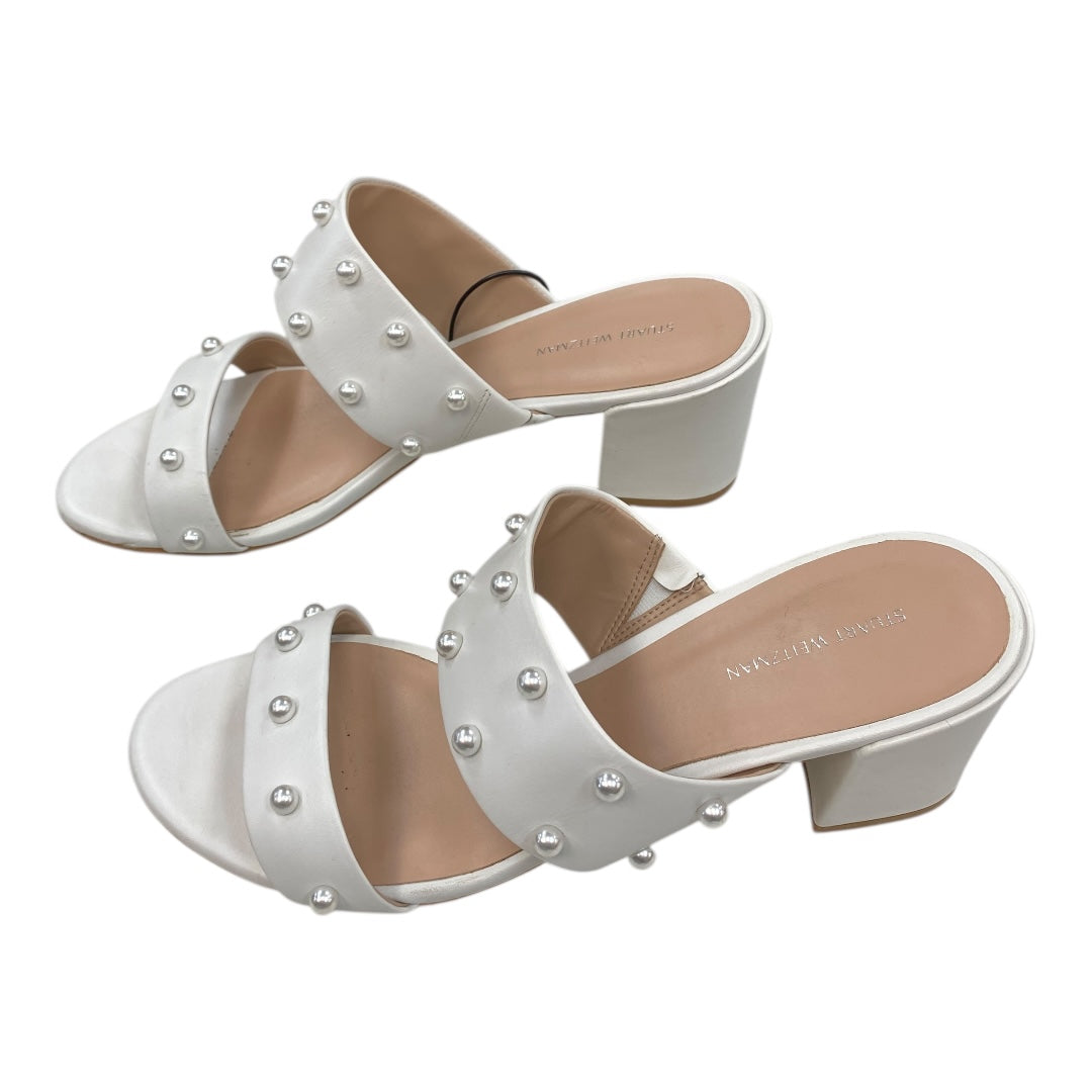 Shoes Designer By Stuart Weitzman In White, Size:9.5