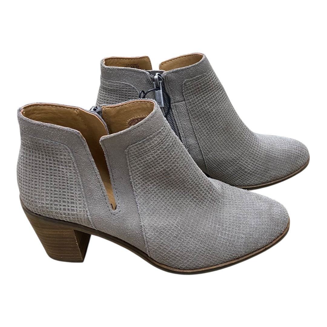 Boots Ankle Heels By Lucky Brand In Taupe, Size:7.5