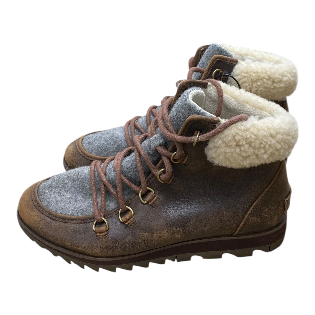 Boots Designer By Sorel In Brown & Cream, Size:8.5