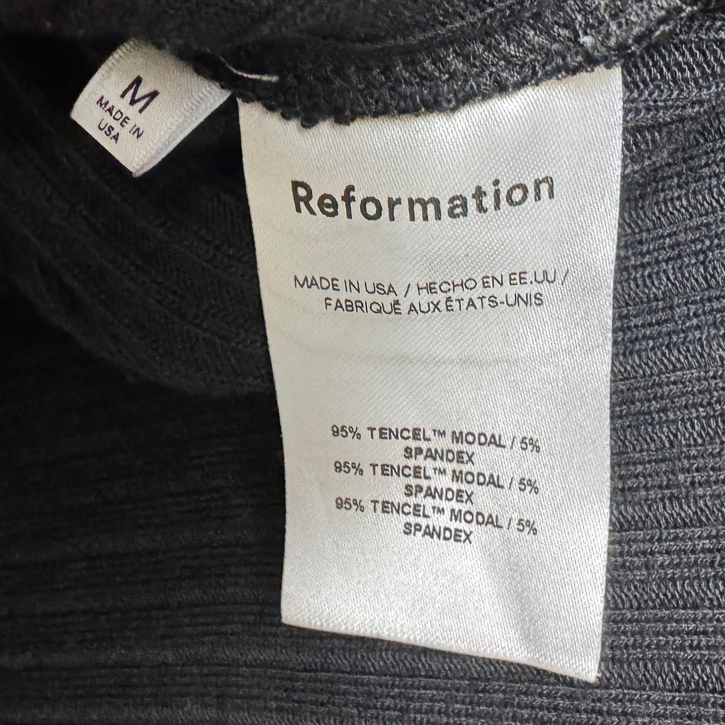 Top Long Sleeve  By Reformation In Black, Size: M