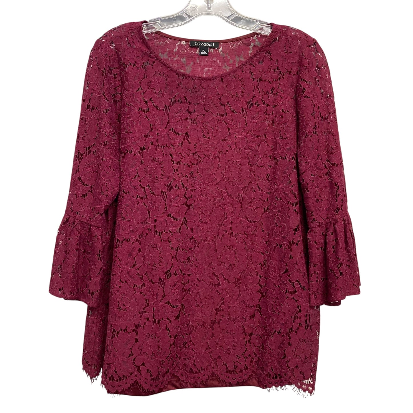 Top Ls By Roz And Ali In Maroon, Size:Lp