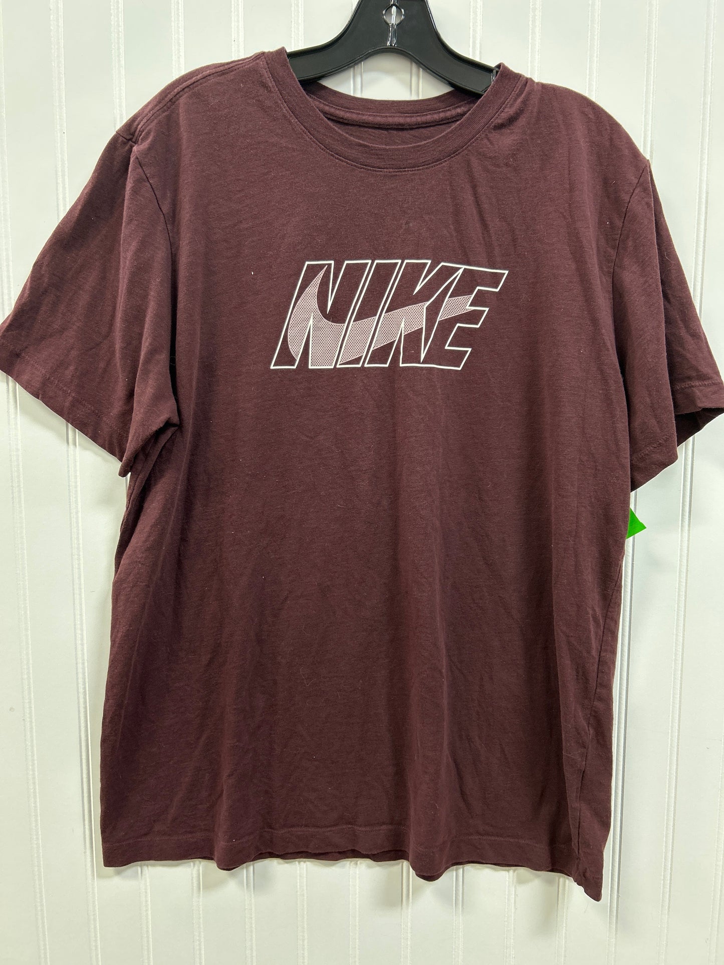 Athletic Top Ss By Nike In Brown, Size:L