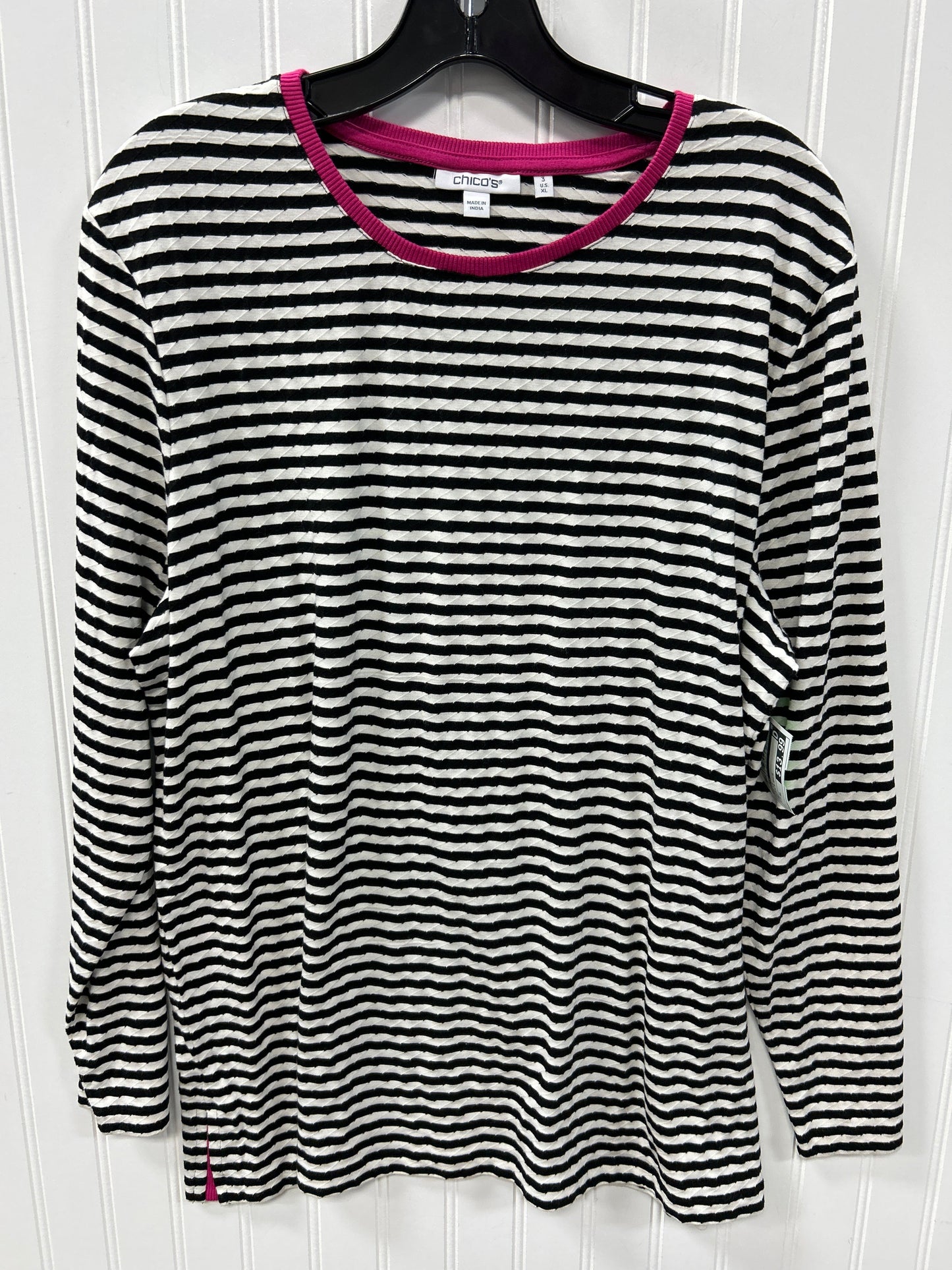 Top Ls By Chicos In Black & White, Size:Xl