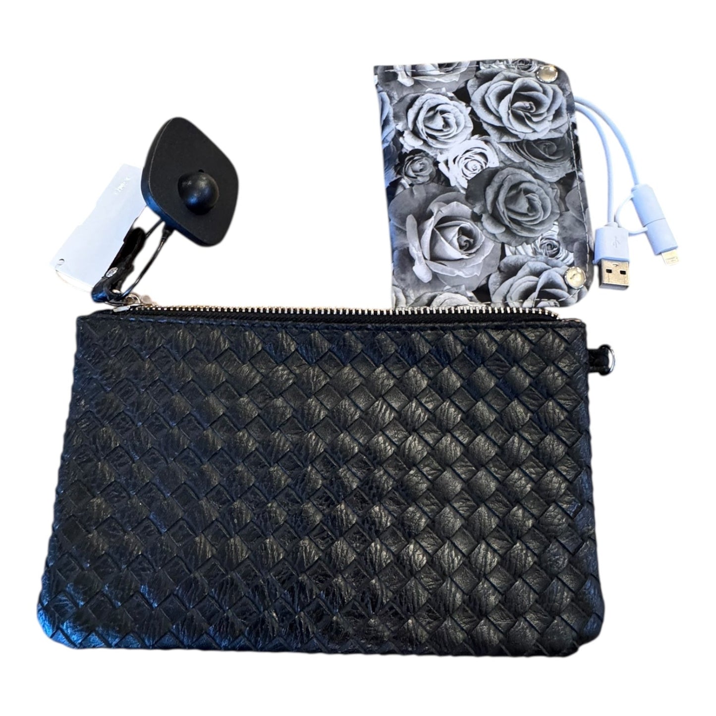 Wristlet By Adrienne Vittadini In Black, Size:Medium
