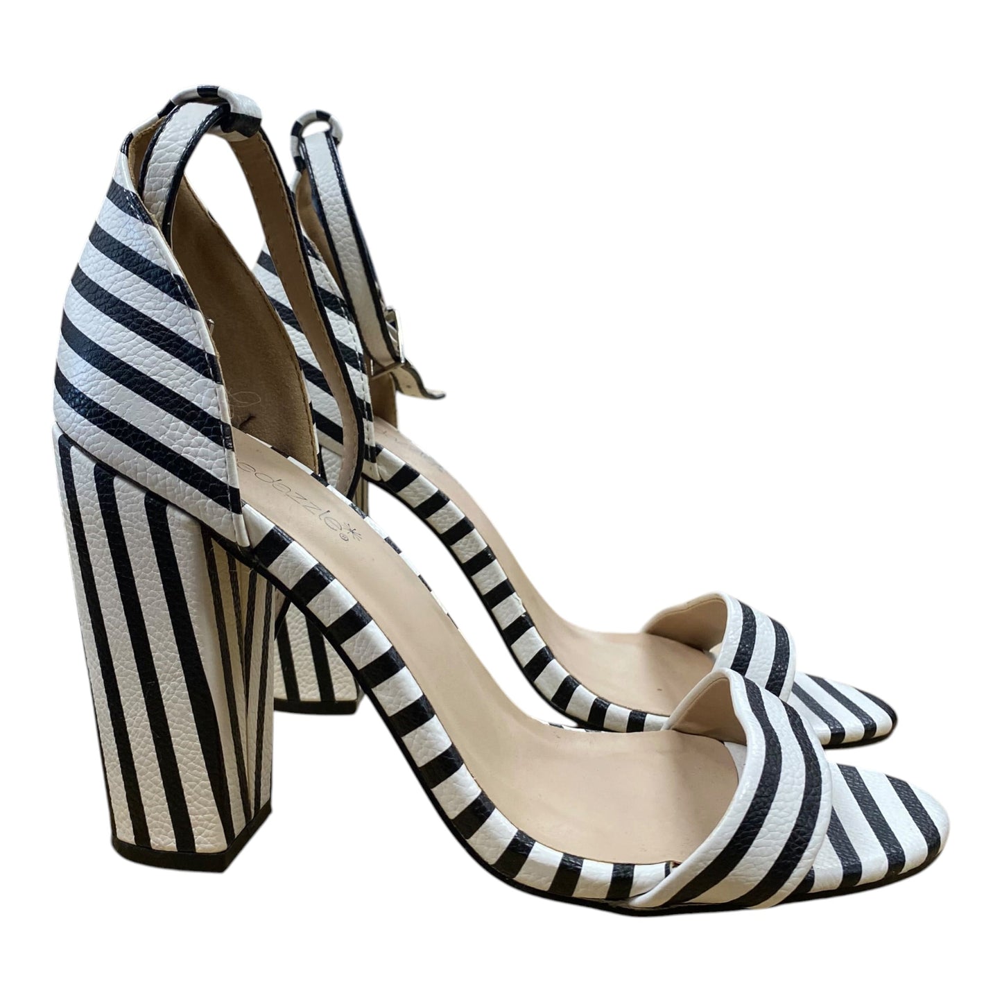 Shoes Heels Block By Shoedazzle In Black & White, Size:8.5
