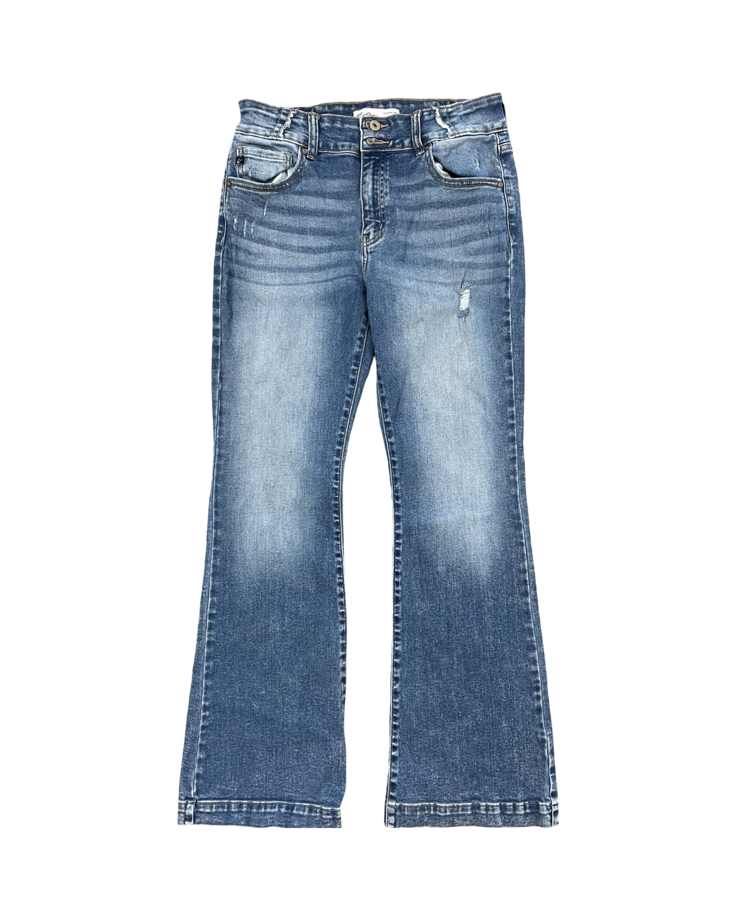 Jeans Flared By Kancan In Blue Denim, Size:8