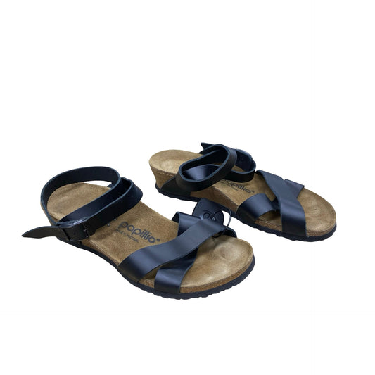 Sandals Heels Wedge By Papillio In Black & Brown, Size:7