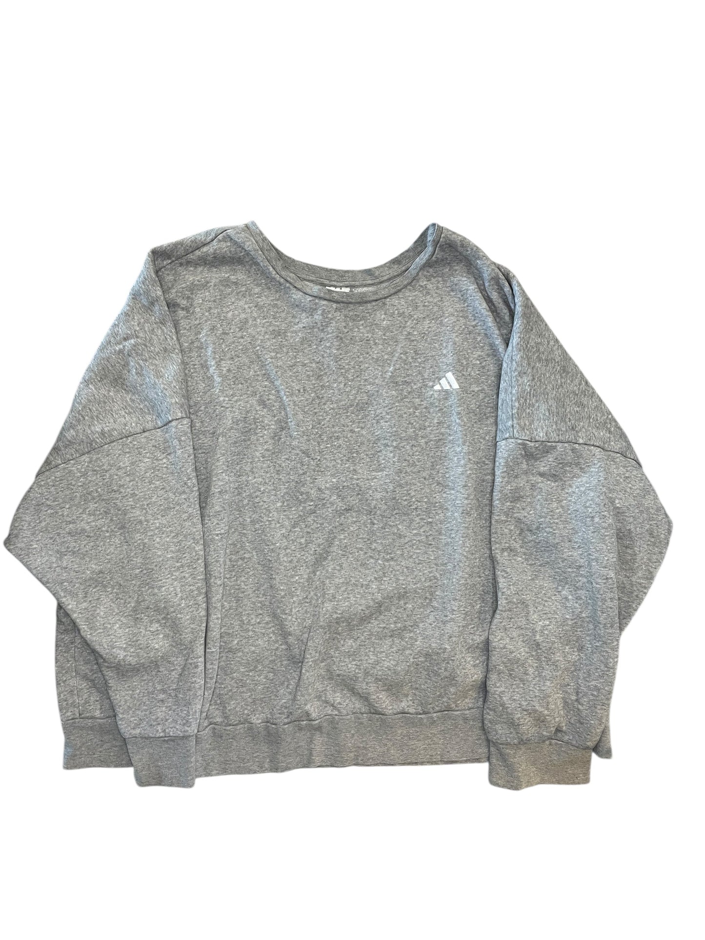 Athletic Top Ls Crewneck By Adidas In Grey, Size:4X