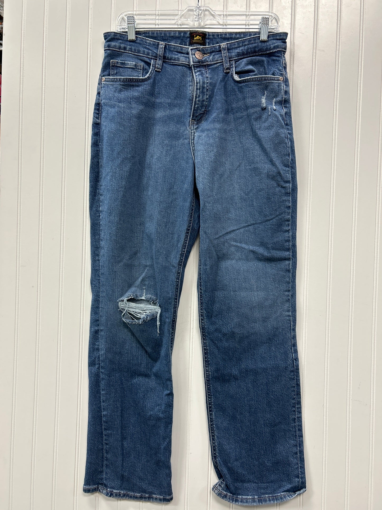 Jeans Straight By Lee In Blue Denim, Size:10