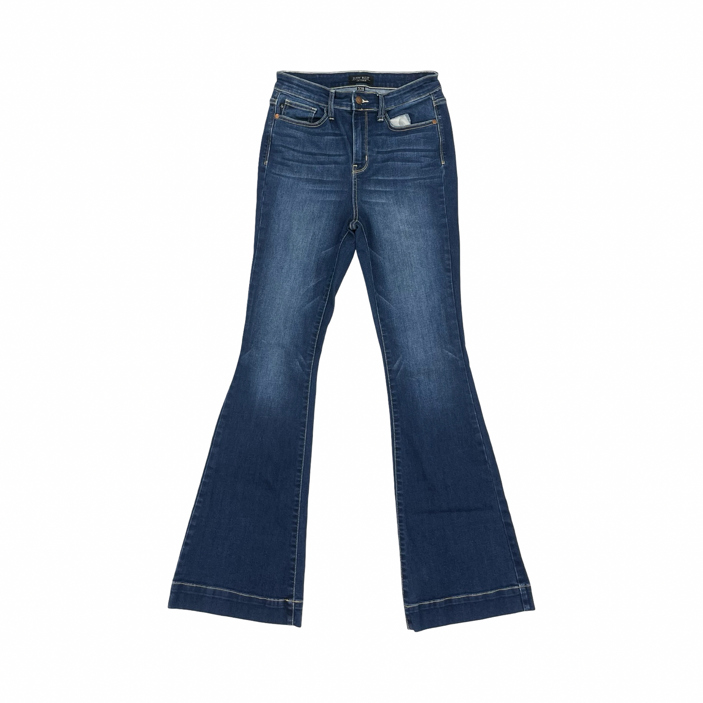 Jeans Flared By Judy Blue In Blue Denim, Size:6
