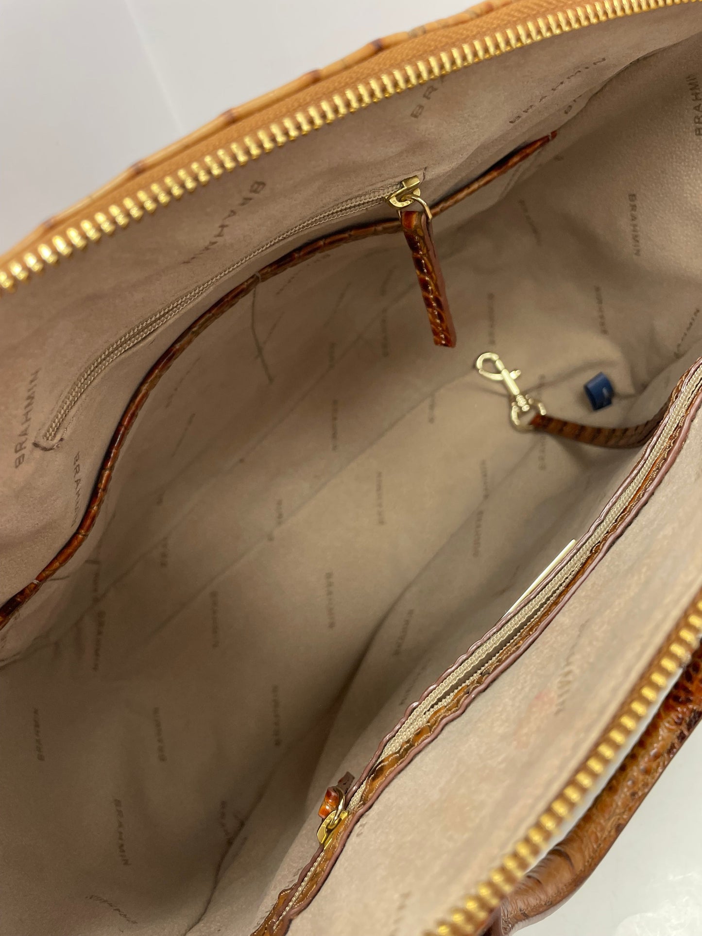 Handbag Designer By Brahmin In Brown, Size:Large