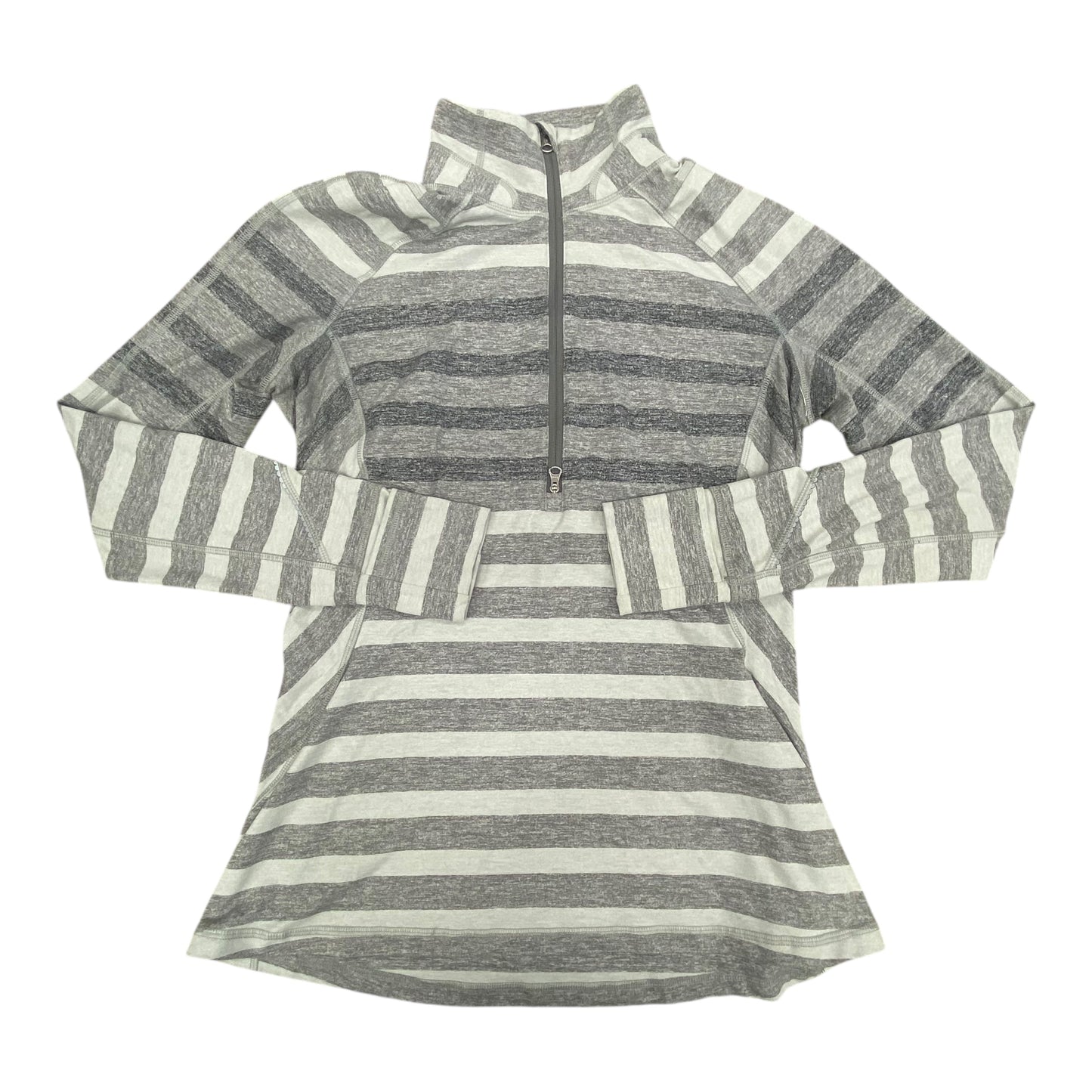 Athletic Top Ls Collar By Lululemon In Grey, Size:10