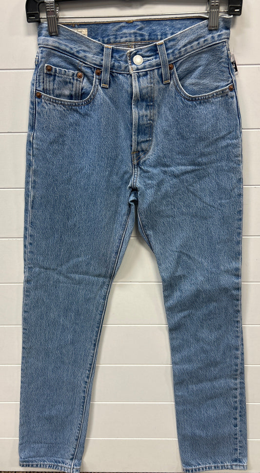 Jeans Straight By Levis In Blue Denim, Size:2