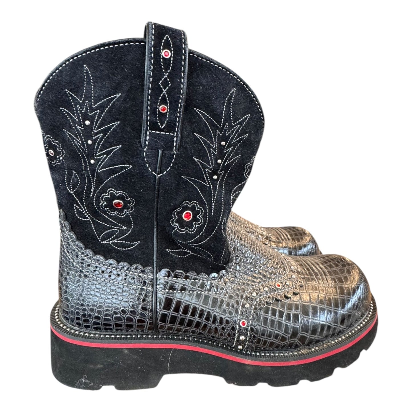 Boots Ankle Flats By Ariat In Black, Size:10