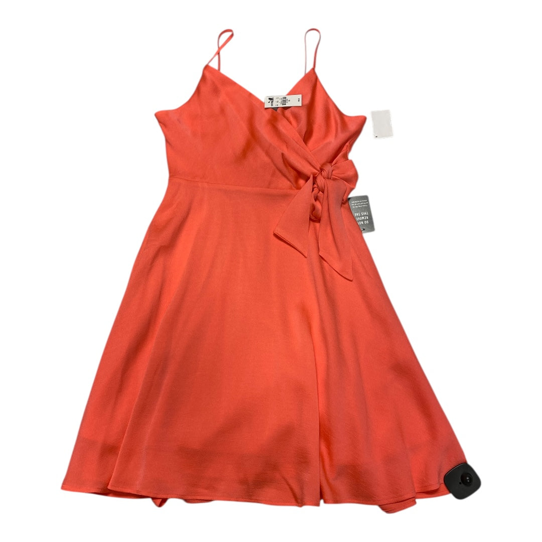 Dress Party Midi By Express In Coral, Size:Xs