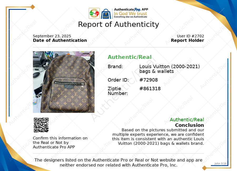 Backpack Luxury Designer By Louis Vuitton, Size: Large