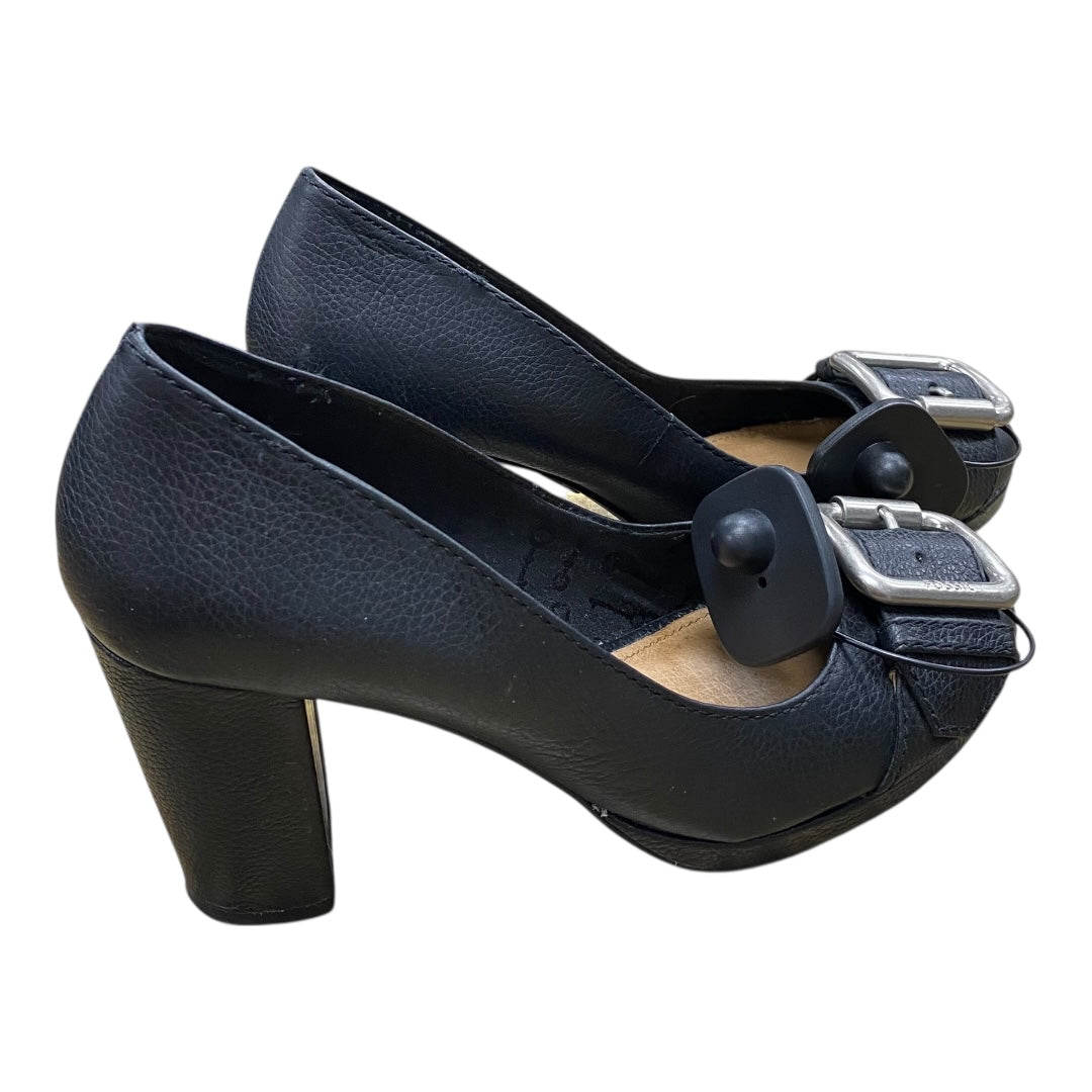 Shoes Heels Block By Fossil In Black, Size:8