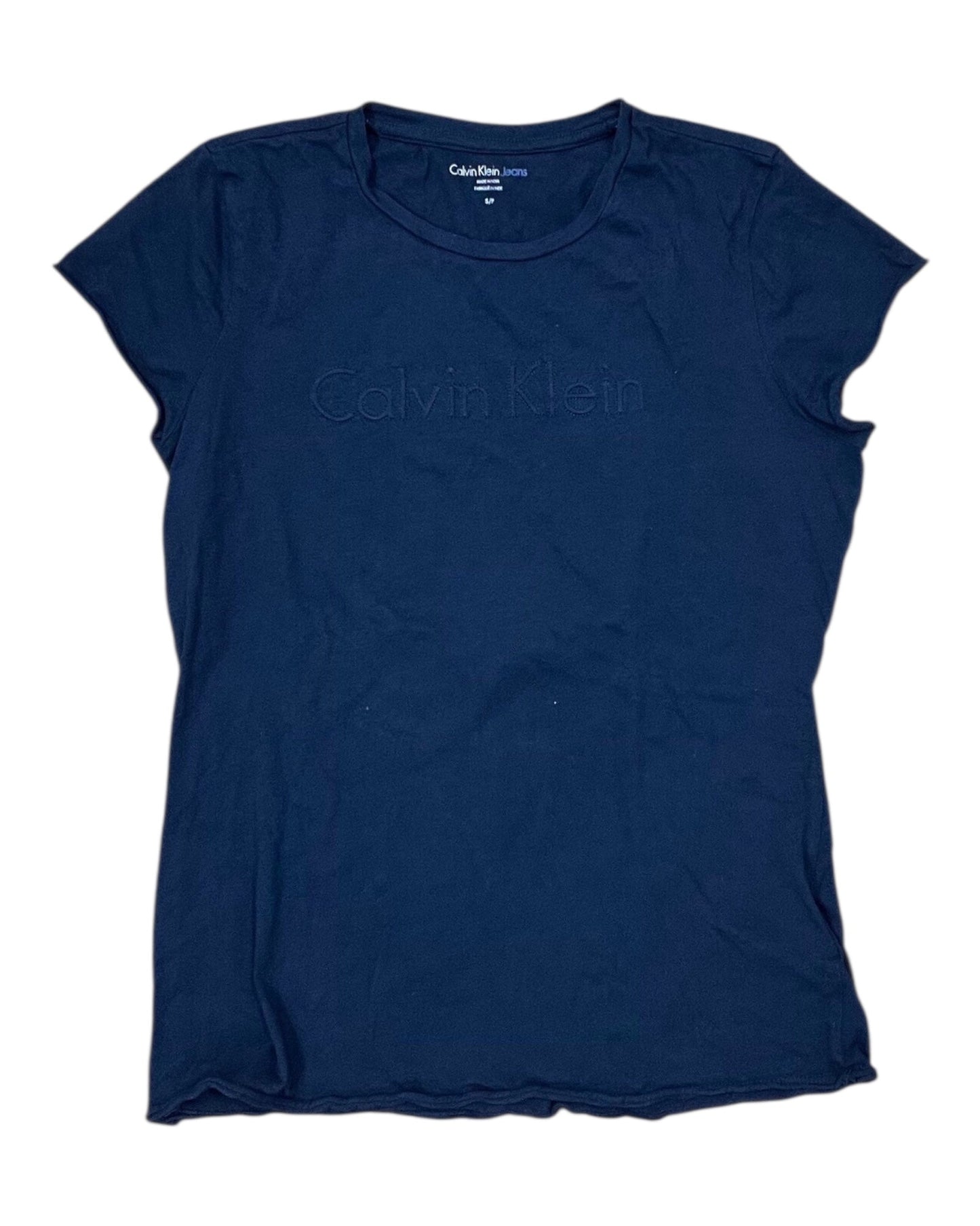 Top Ss Basic By Calvin Klein In Navy, Size:S