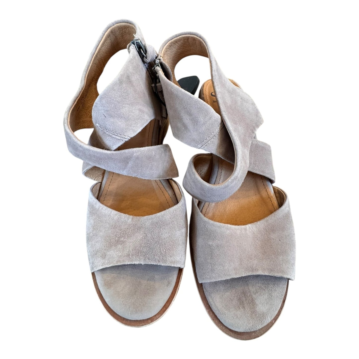 Sandals Heels Wedge By Sofft In Tan, Size:8.5