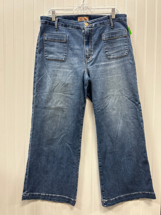 Jeans Wide Leg By Kut In Blue Denim, Size:12