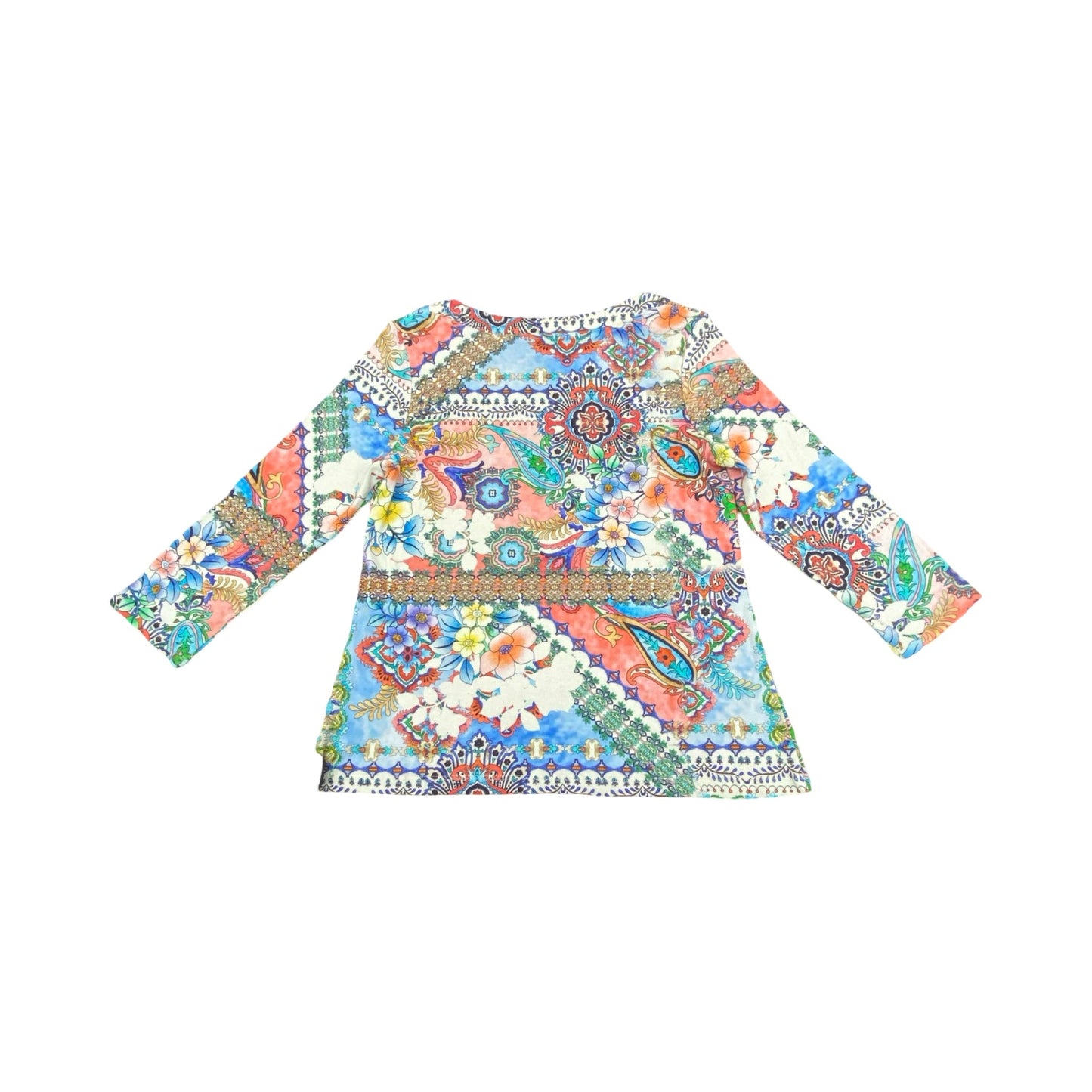 Top 3/4 Sleeve By Chicos In Multi, Size:S
