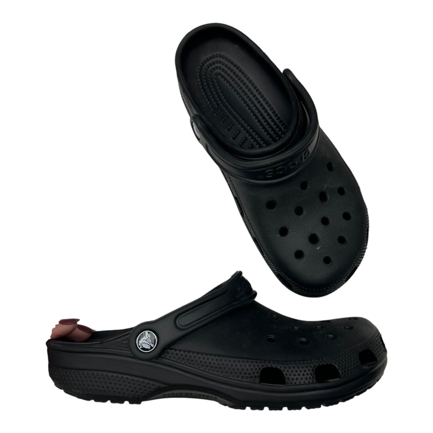 Shoes Flats By Crocs In Black, Size:10