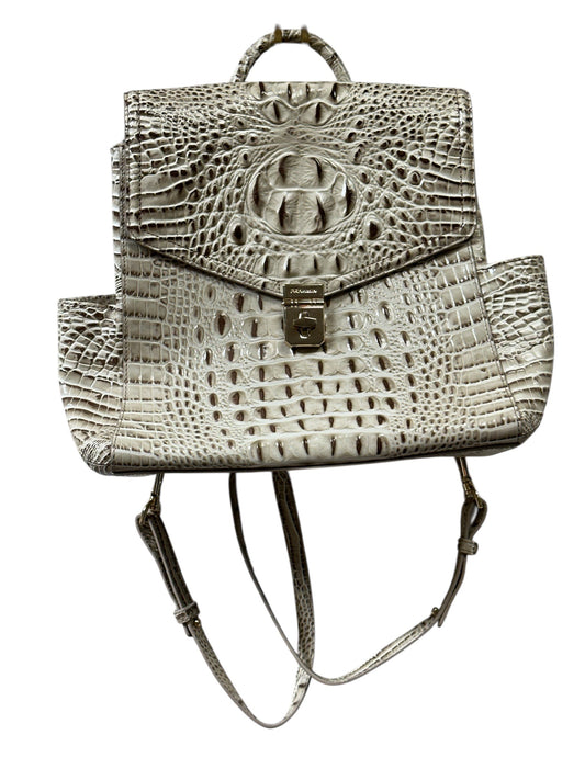 Backpack Designer By Brahmin In Brown & Cream, Size:Medium