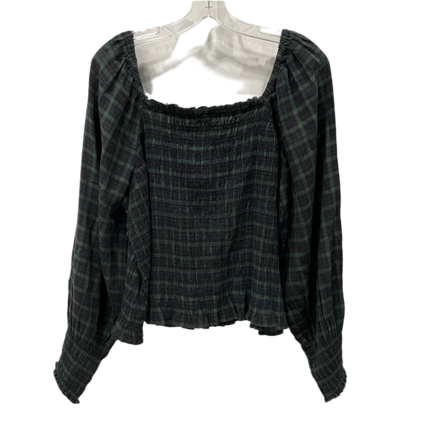 Top Long Sleeve By Madewell In Plaid Pattern, Size: Xl