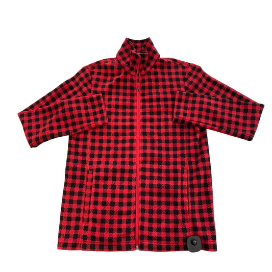 Jacket Fleece By Lands End In Black & Red, Size:Xs