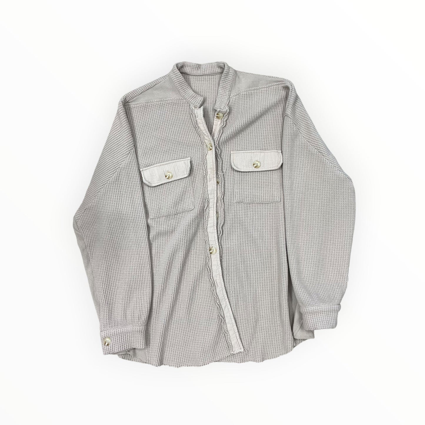 Jacket Shirt By Clothes Mentor In Tan, Size:Xl