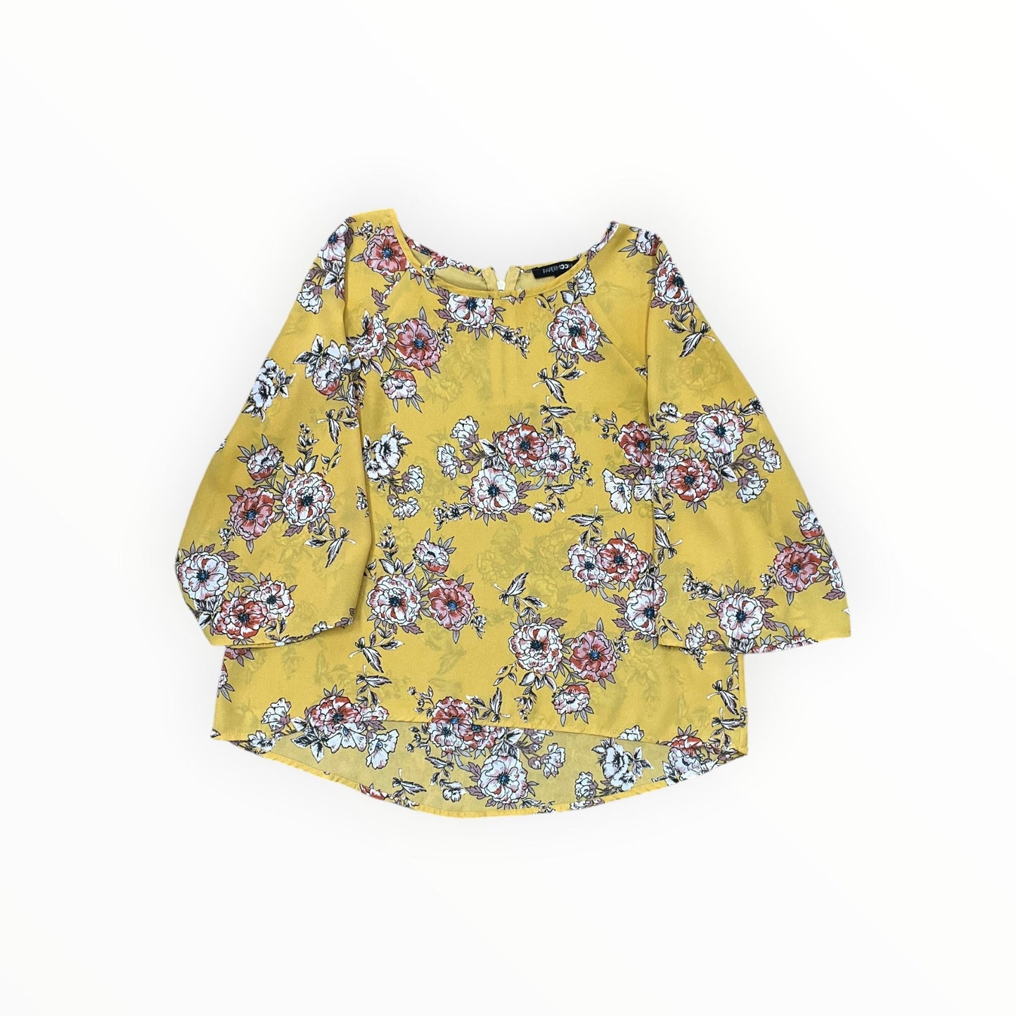 Top 3/4 Sleeve By Papermoon In Yellow, Size:Mp