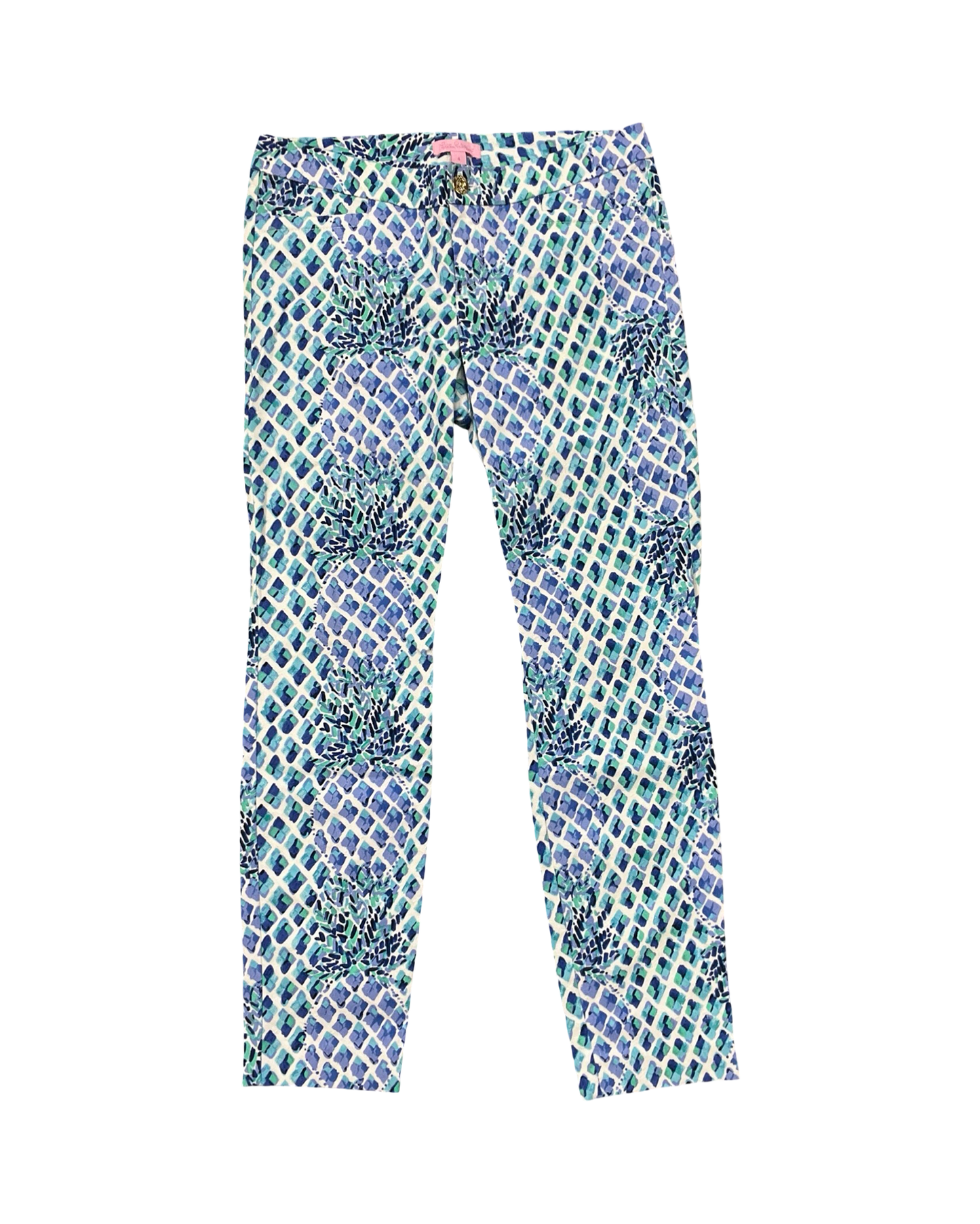 Pants Designer By Lilly Pulitzer In Blue & Green, Size:4
