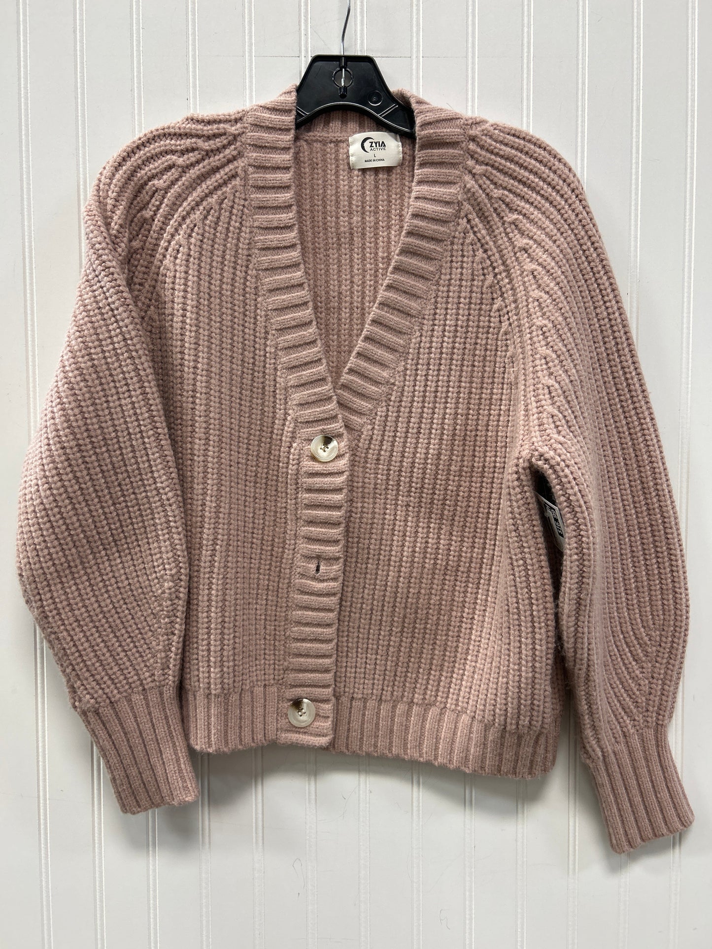 Sweater Cardigan By Zyia In Pink, Size:L
