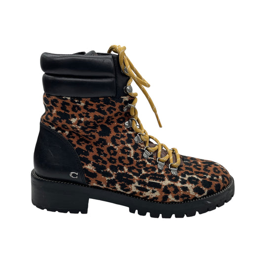 Boots Designer By Coach In Animal Print, Size:8