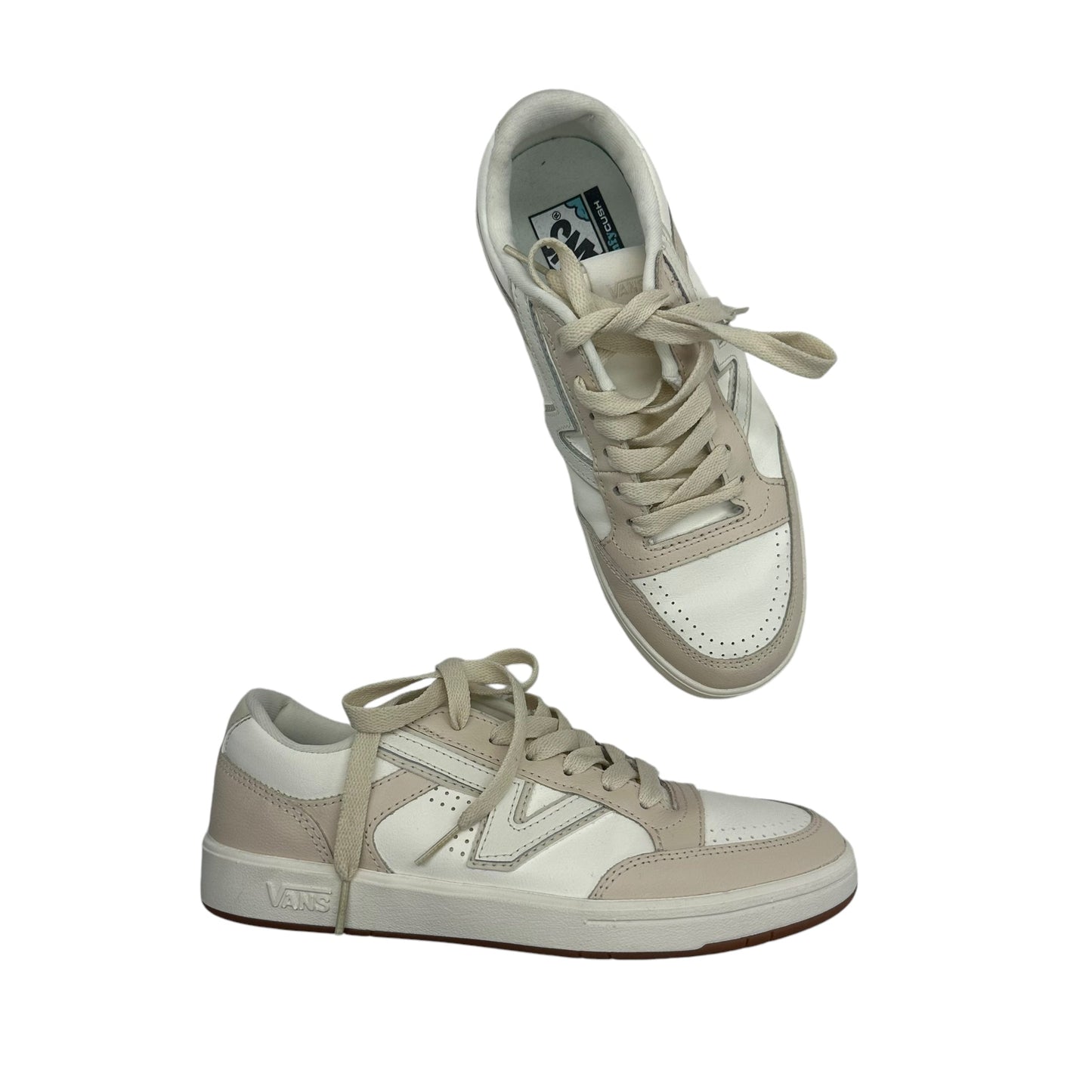 Shoes Sneakers By Vans In Cream & Tan, Size:8.5