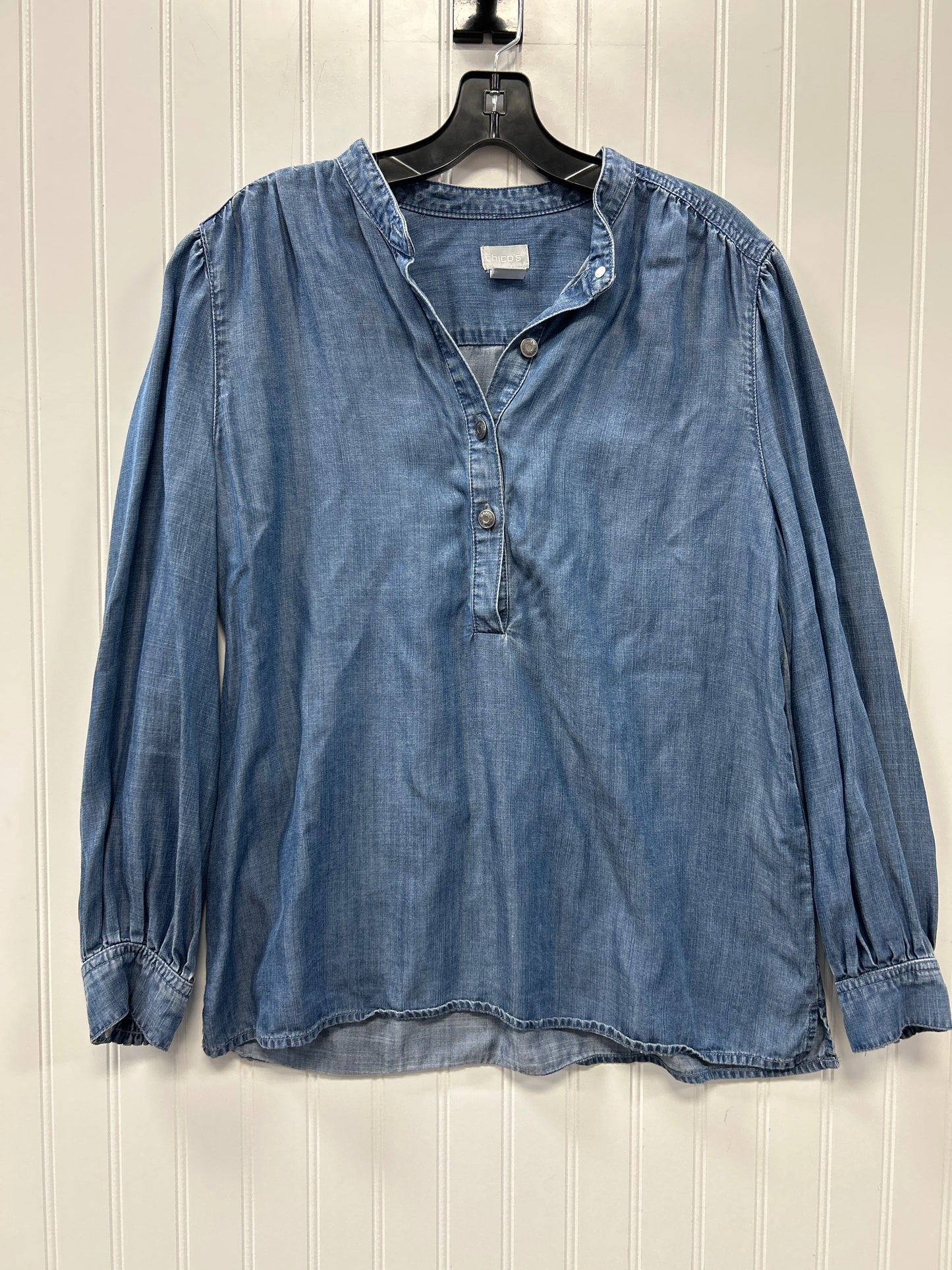 Top Ls By Chicos In Blue Denim, Size:M