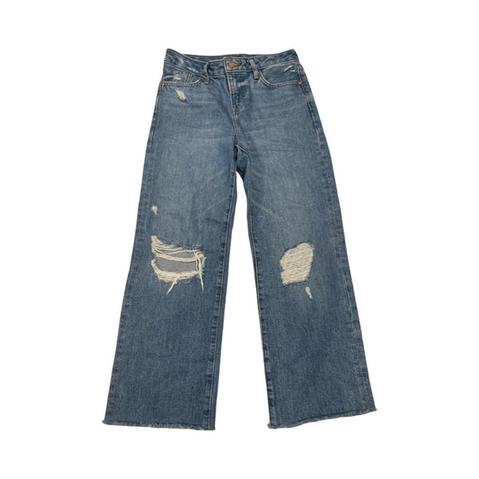 Jeans Wide Leg By Express In Blue Denim, Size:0