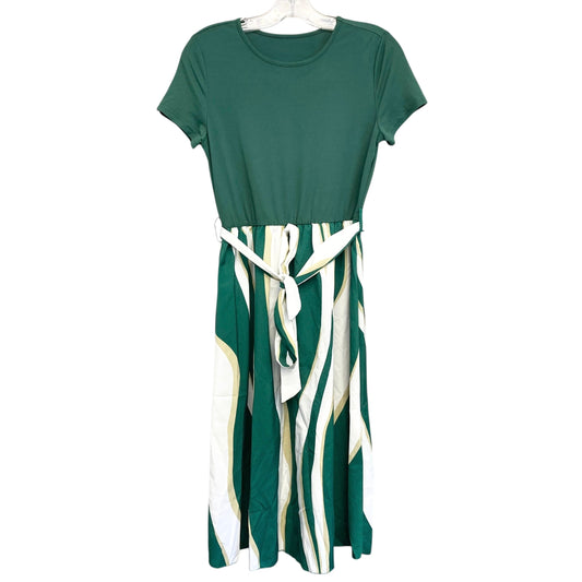Dress Casual Midi By Shein In Green & White, Size:M