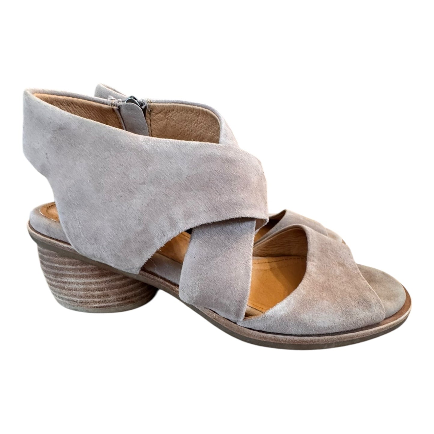 Sandals Heels Wedge By Sofft In Tan, Size:8.5