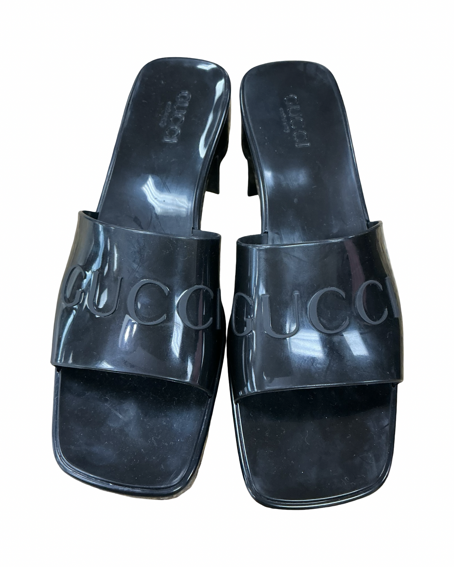 Sandals Luxury Designer By Gucci In Black, Size:10.5