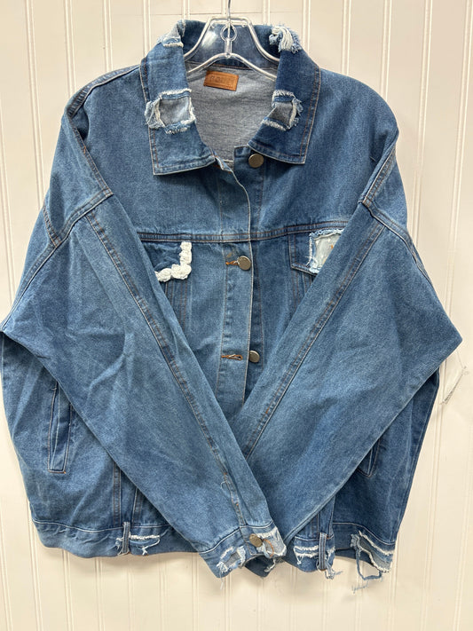 Jacket Denim By Pol In Blue Denim, Size:L
