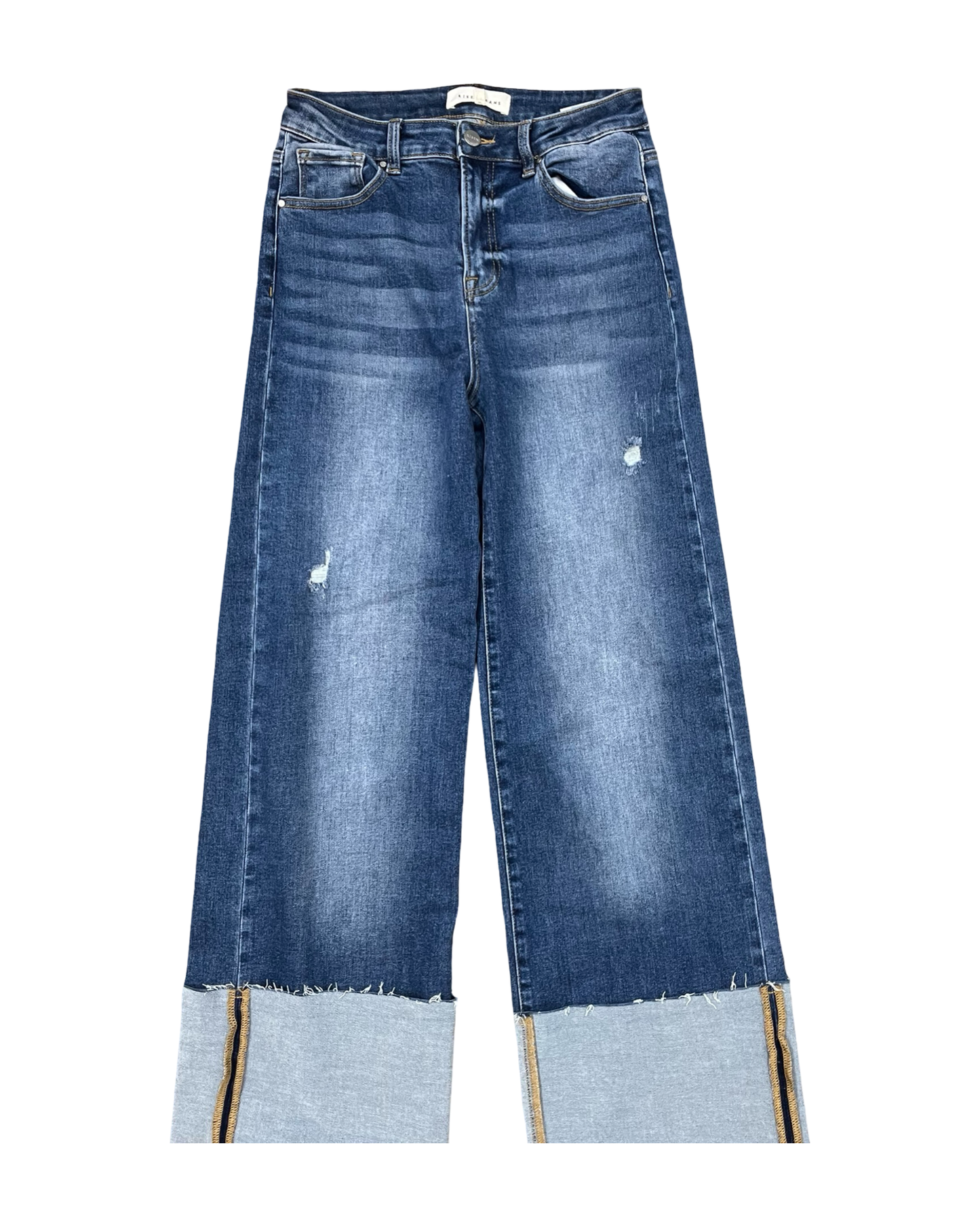Jeans Straight By Risen In Blue Denim, Size:8