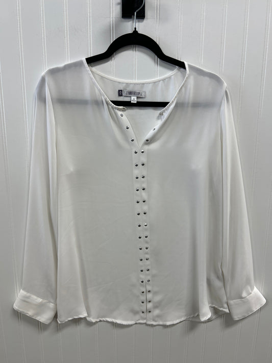 Blouse Ls By Jennifer Lopez In White, Size:M