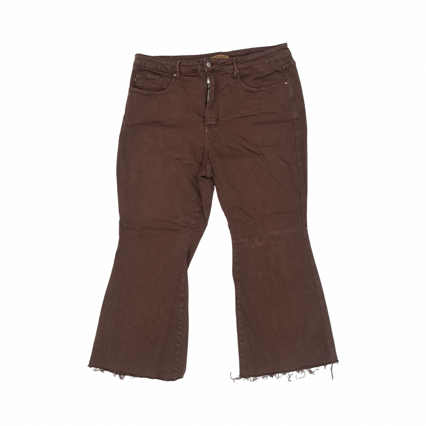 Jeans Flared By Judy Blue In Brown Denim, Size:20