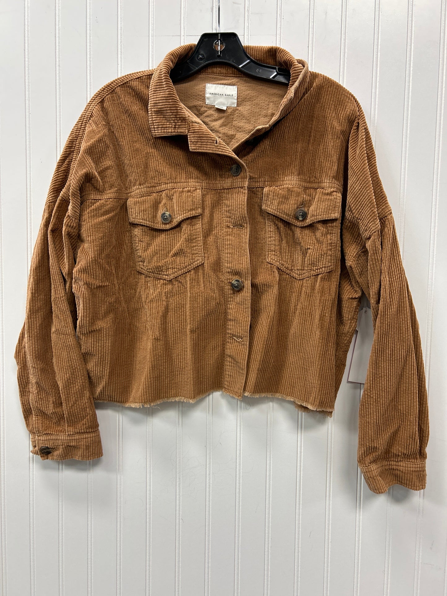 Jacket Shirt By American Eagle In Brown, Size:L