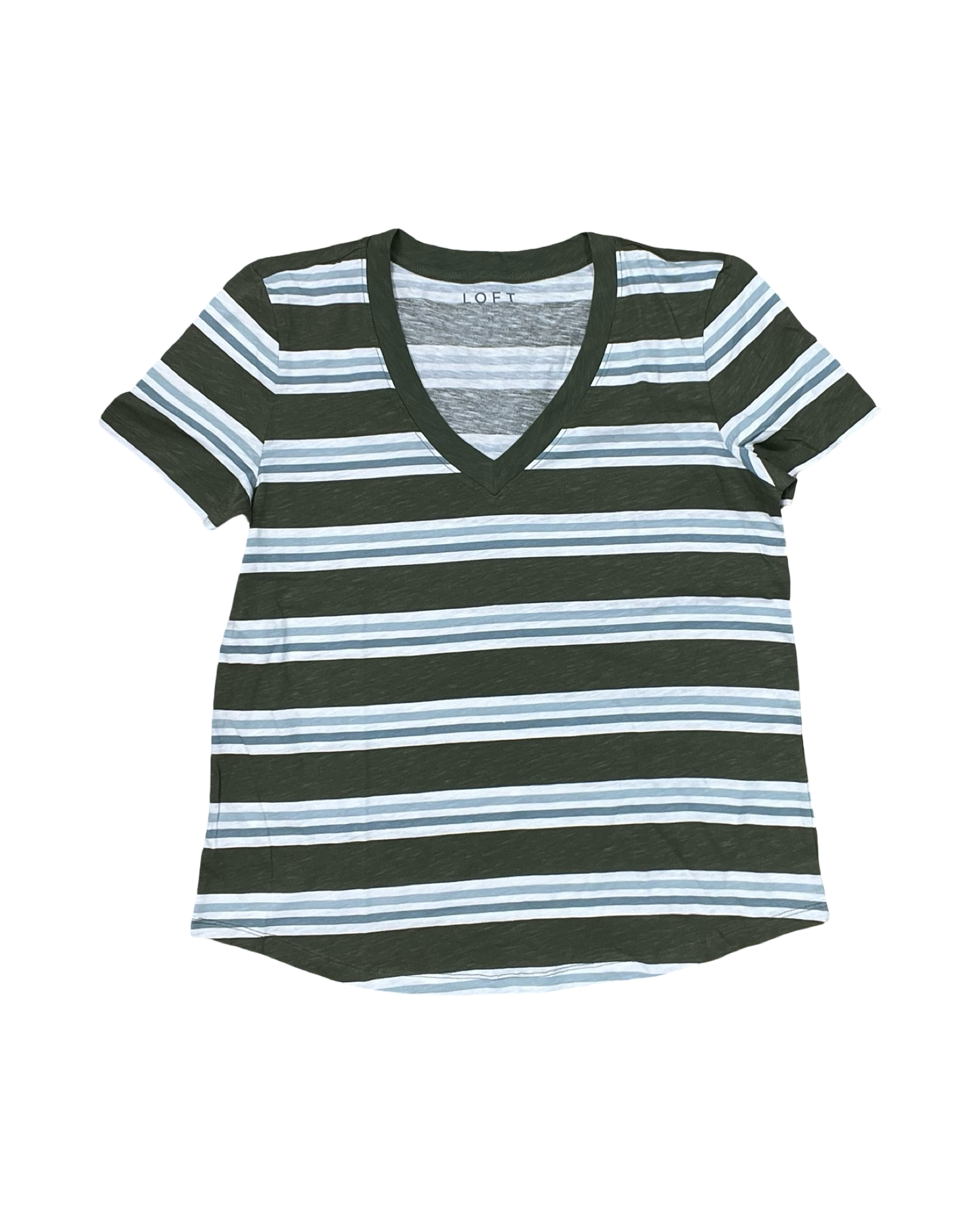 Top Ss By Loft In Green & White, Size:M