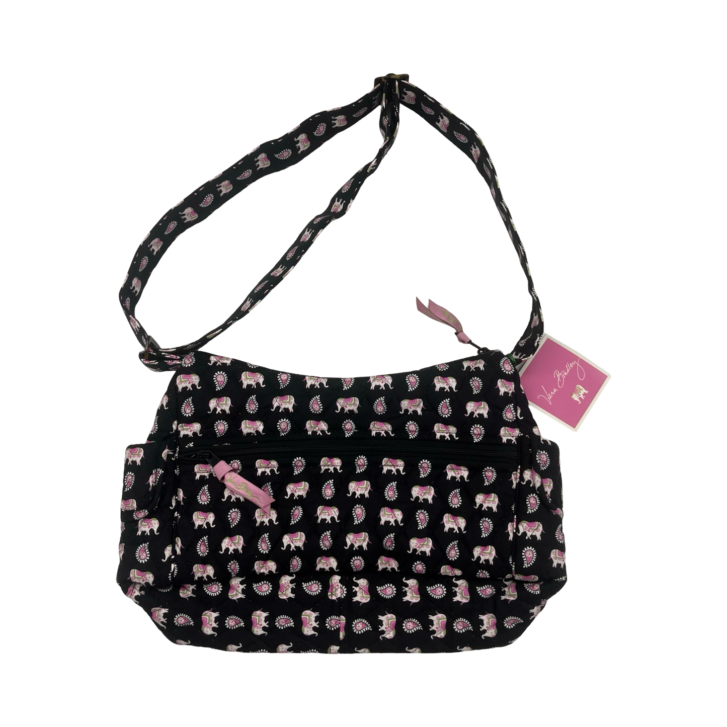 Handbag By Vera Bradley In Black & Pink, Size:Medium