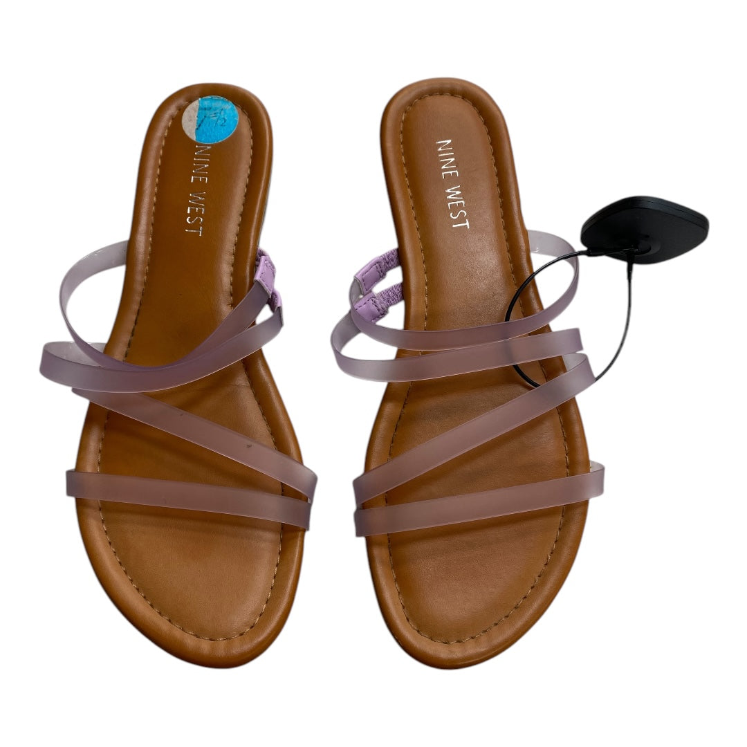 Sandals Flats By Nine West In Purple, Size:7.5