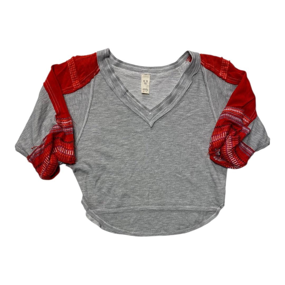 Top 3/4 Sleeve By We The Free In Grey & Red, Size:Xs