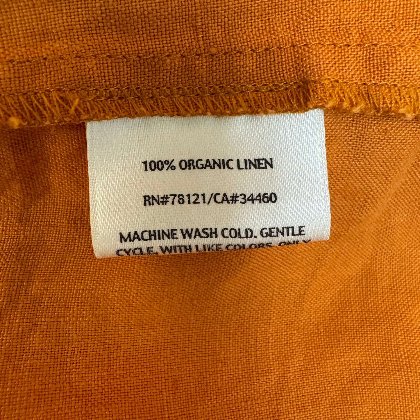 Linen Top 3/4 Sleeve By Eileen Fisher In Orange, Size: 1x